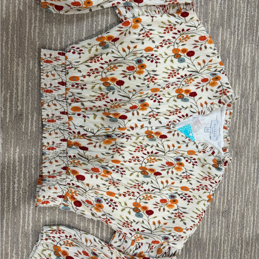 Hayden Floral Smocked Blouse Size Large